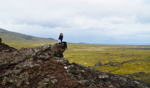 Di puncak salah satu dari tiga gunung berapi yang kami daki, Sn&aelig;fellsj&ouml;kull ...